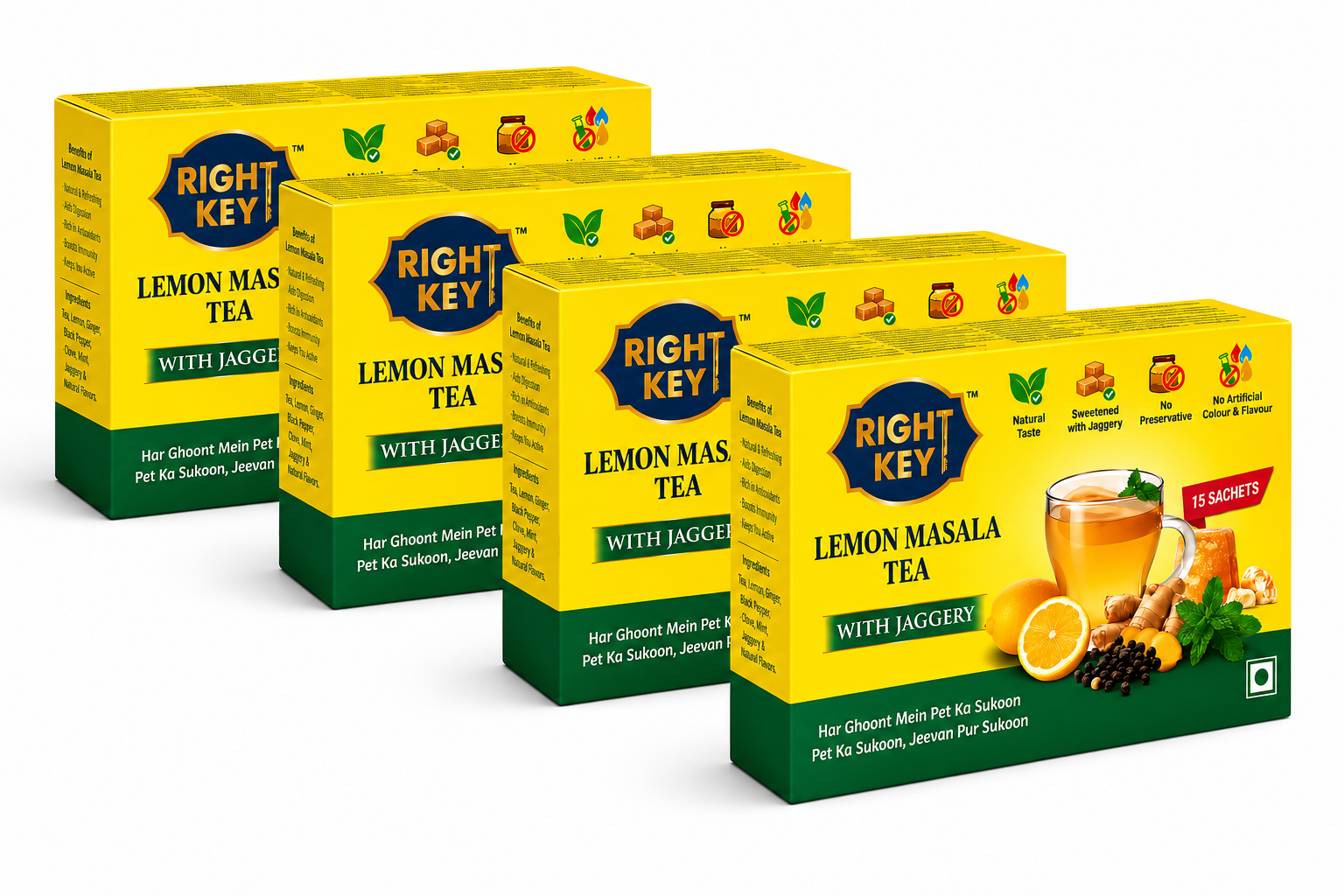 Lemon Masala Tea with Jaggery